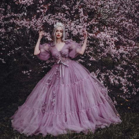 Light Purple Fairy Dress, Halle Hair, Purple Fairy Dress, Fame Clothes, Fairy Gown, Light Purple Dress, Popular Prom Dresses, Purple Fairy, Fairy Wedding Dress