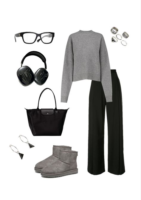 Dark Grey Pants Outfit, Dark Grey Pants, Grey Pants Outfit, Spring Capsule, Spring Capsule Wardrobe, Grey Outfit, Classy Work Outfits, Outfit Hijab, Insta Stories