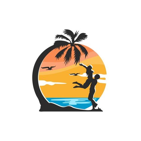 Beach Logo Design, Tropical Dance, Tropical Logo, Law Logos Design, Rs Logo, Dance Logo, Island Logo, Beach Logo, Law Logo