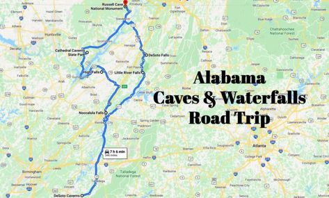 Take This Road Trip To The Best Caves And Waterfalls In Alabama Desoto Falls, Alabama Travel, Cave Tours, Rainbow Falls, Waterfall Hikes, Autumn Park, River Falls, Natural Bridge, Beautiful Waterfalls