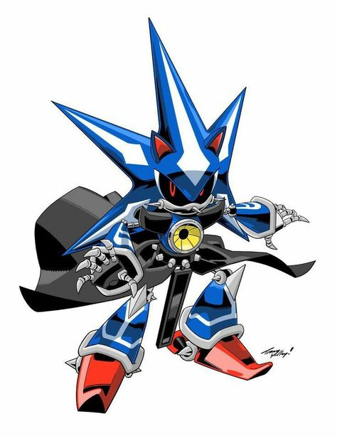 Neo Metal Sonic, Merry New Year, Metal Sonic, Sonic Funny, Sonic Franchise, Arte Cyberpunk, Grunge Art, Transformers Artwork, Sonic Fan Art