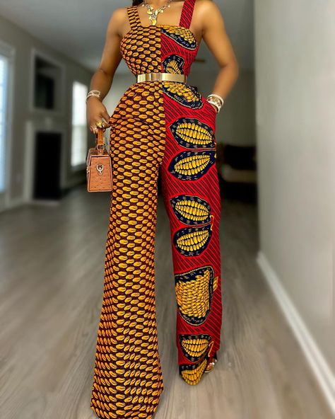 Afro Design, African Print Jumpsuit, Ankara Jumpsuit, Ankara Dress Designs, Women's Jumpsuit, Traditional Attires, African Print Clothing, African Dresses Modern, African Inspired Clothing