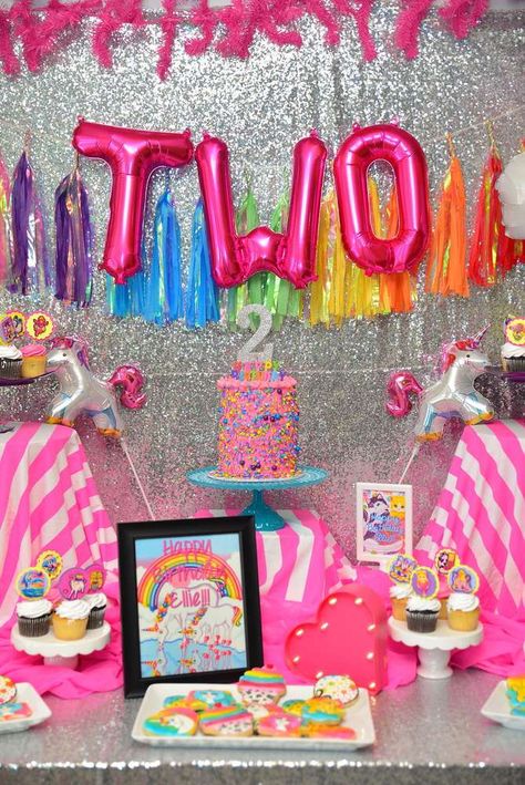 Retro Lisa Frank unicorn birthday party! See more party planning ideas at CatchMyParty.com! Lisa Frank Dolphin Birthday Party, Lisa Frank Themed Party, Lisa Frank Birthday Party Decorations, Lisa Frank Party Ideas, Lisa Frank Birthday, Lisa Frank Party, Lisa Frank Birthday Party, Lisa Frank Unicorn, Anna Birthday Party