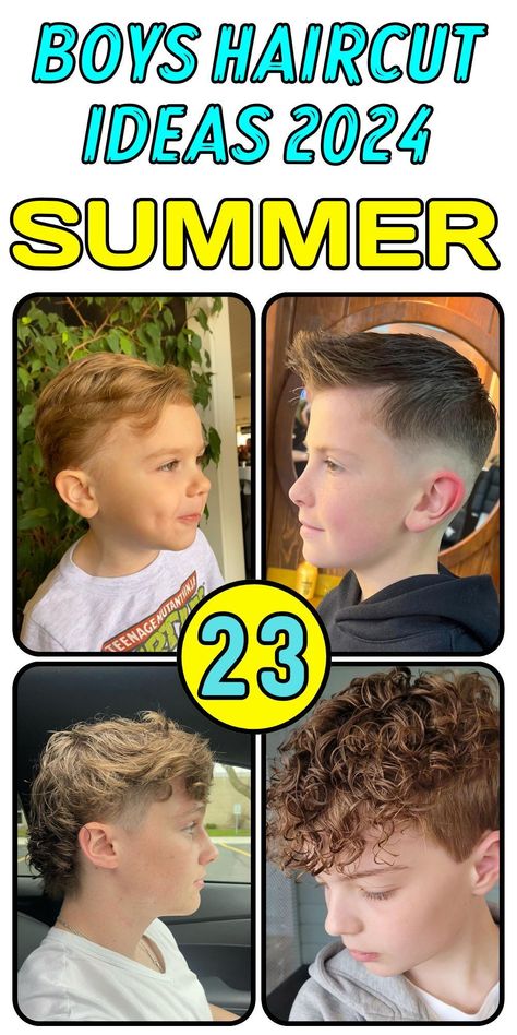 Summer 2024 boys' haircuts are all about cool retro cuts that will make your kid stand out from the crowd. Check out these stylish styles for kids who want to make a statement! #boyshaircuts #summerhaircuts #retrohaircuts https://whispers-in-the-wind.com/best-boys-haircuts-for-school-trendy-and-easy-styles/?summer-2024-boys-haircuts-cool-retro-cuts-for-kids-who-want-to-make-a-statement-boyshaircuts-summerhaircuts-retrohaircuts-kidshairstyles Boys Summer Haircuts 2024, Hair Cuts For Boys 2024, Trending Boys Haircuts 2024, Boys Summer Haircut, Short Boys Haircut Trendy, Boys Curly Haircuts Kids, Trending Boys Haircuts, Best Boys Haircuts, Haircuts For School