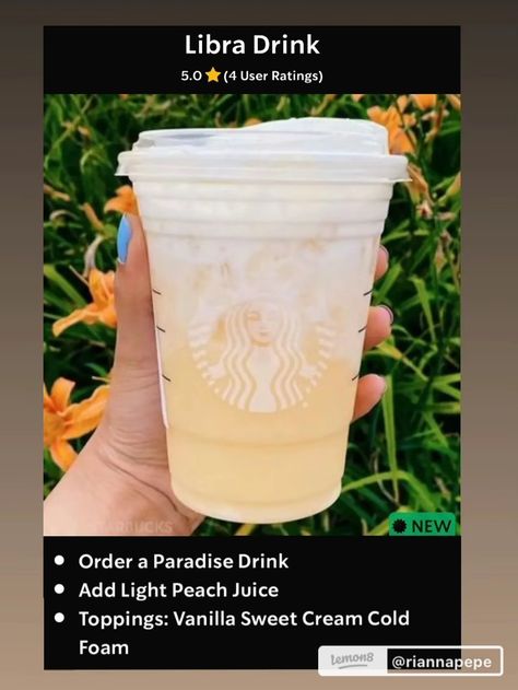 Starbucks Peach Ring Drink, Starbucks Drinks Peach Tea, Peaches And Cream Starbucks Drink, Peach Lemonade Starbucks, Peach Tranquility Tea Starbucks, Paradise Drink, Pineapple Drinks, Peach Juice, Starbucks Recipes