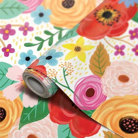 Teacher Created Resources® Peel and Stick Decorative Paper Roll, 17-1/2" x 10 ft, Wildflowers | Confront those areas in need of enhancement with Peel and Stick Decorative Paper. Works best when applied to a smooth surface. Does not adhere to rough, textured surfaces. Before applying, clean surface thoroughly and allow the area to dry completely. Easily upgrade and renovate student and teacher desks, cabinets, bookshelves, drawers, whiteboards, and more. Ready-to-use, self-adhesive, easy to apply Teachers Lounge Decor, Paper Works, Teacher Created Resources, Teacher Desk, Crafting Paper, Decorative Paper, Craft Studio, Paper Roll, Classroom Themes