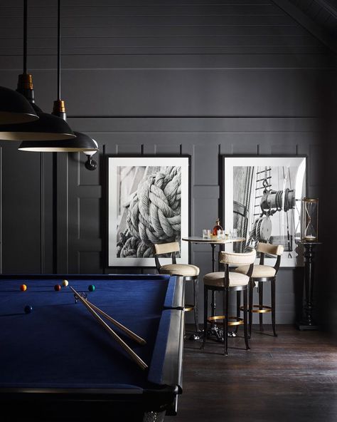 Greg Natale on Instagram: “In The Pocket | The billiards room at Avoca House is a brooding, moody hideaway for my clients, complete with a bar, grand piano and full…” Pool Room Ideas, Billards Room, Billiards Room Decor, Snooker Room, Greg Natale, Billiards Room, Pool Table Room, Recording Studio Home, Game Room Bar