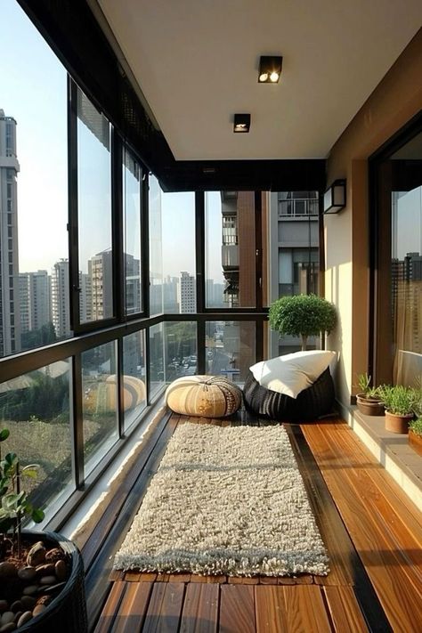 Bedroom With Balcony Interior, Balkon Decor, House Balcony Design, House Balcony, Interior Design Your Home, Dream Apartment Decor, Future Apartment Decor, Apartment Balcony Decorating, Apartment Balcony