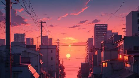 DreamShaper_v7_anime_Cityscape_Dusk_Serene_Warm_Hues_Lofi_Music_ Anime Cityscape, Dusk Aesthetic, Chill Wallpaper, Lofi Aesthetic, Lofi Music, Lo Fi Music, Anime City, Summer Afternoon, Lo Fi