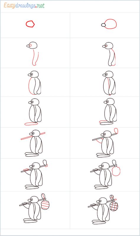 Pingu Drawing, Pingu Tattoo, Funny Pingu, Inspo Drawing, Blue Calendar, Noot Noot, Cartoon Doodle, Drawing Lesson, Character Model Sheet