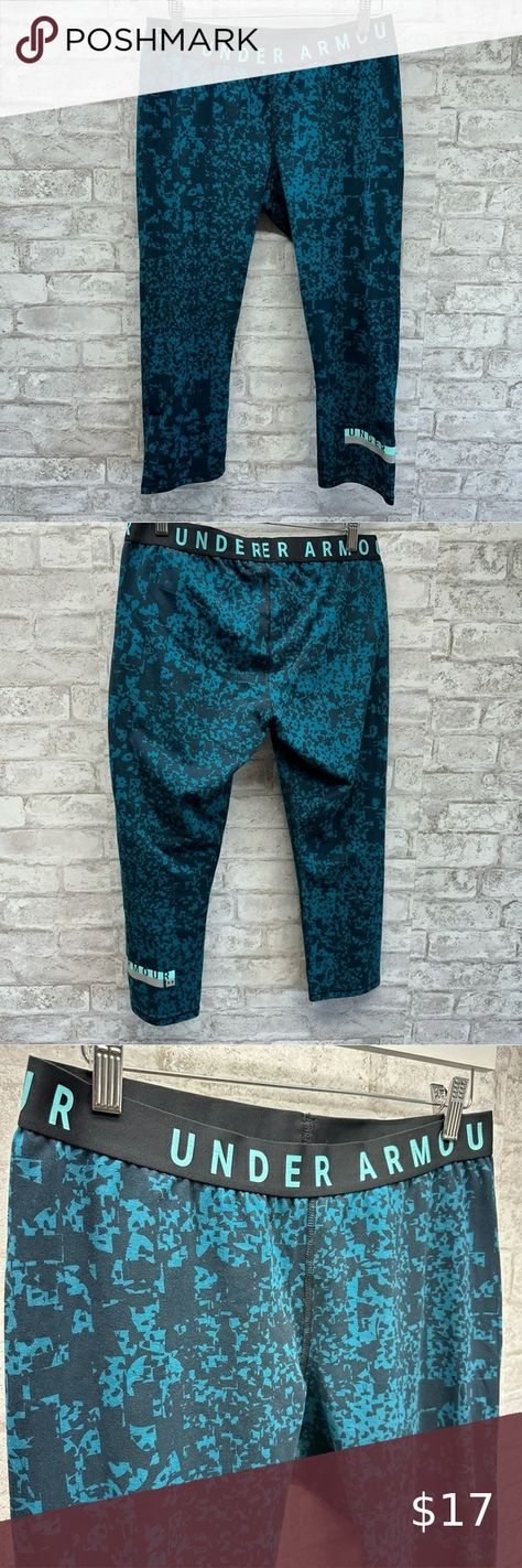 UNDER Armour leggings women’s XL blue black geometric print capri Geometric Print Pattern, Under Armour Leggings, Pattern Logo, Leggings Women, Fitness Gym, Print Pattern, Geometric Print, Women's Leggings, Athleisure