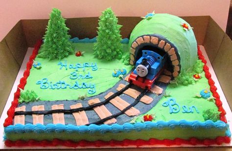 Thomas the Train 1/2 sheet cake Thomas The Train Sheet Cake, Train Sheet Cake, Train Cake Ideas, Cupcake Themes, Thomas Birthday Cakes, Thomas The Train Cake, Cake Sheet, Thomas The Train Birthday, Rainbow Sweets