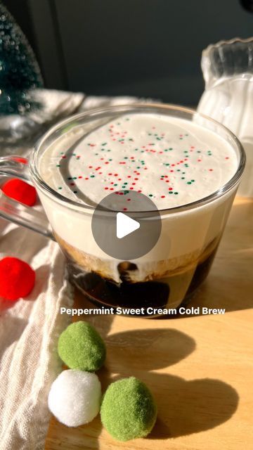 Becca | TeacherTastes on Instagram: "Peppermint Sweet Cream Cold Brew Makes enough for 3-4 I store in my fridge in a sealed container and reshake or froth the morning I’m using it. -1 cup heavy cream -½ cup 2% milk -1 tsp peppermint extract Optional for some more sweetness: add 1 tbsp maple syrup Add to a bowl and use a hand mixer or whisk until mixture thickens. Pour over favorite cold brew coffee! Comment your go to Starbucks order for the holidays! ☕️" Sweet Cream Cold Brew, Cream Cold Brew, Starbucks Order, Peppermint Extract, How To Order Starbucks, Sweet Cream, Hand Mixer, Brew Coffee, Cold Brew Coffee