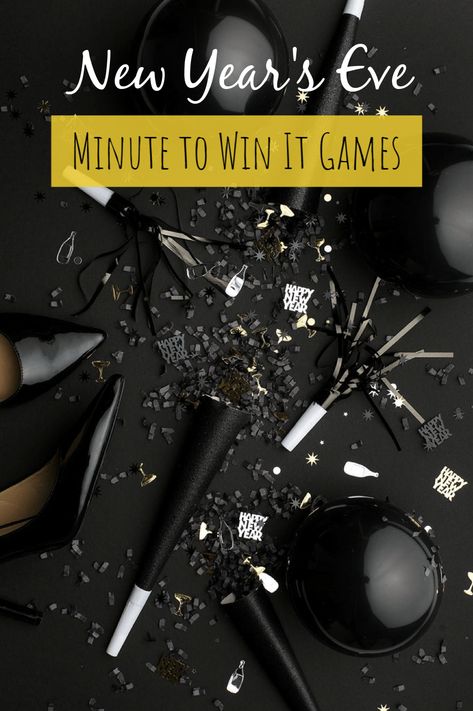 New Year's Eve Minute to Win It Games to play with the whole family. New Years Eve Minute To Win It, New Year’s Eve Minute To Win It Games For Kids, New Year’s Eve Minute To Win It, Nye Minute To Win It Games, Hourly Activities For New Years Eve, Nye Hourly Activities, Minute To Win It New Years Eve Games, New Years Minute To Win It Games, New Year’s Eve Games For Families