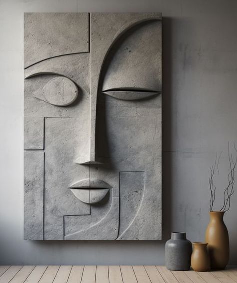 Concrete Effect Paint, Art Deco Wall Art, Wal Art, Diy Canvas Wall Art, Clay Wall Art, Plaster Art, Modern Art Paintings, 3d Wall Art, Wall Sculpture Art