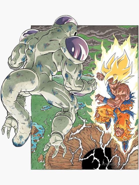 Goku Vs Frieza Manga, Dbz Wallpaper, Goku Vs Frieza, Dragonball Art, Madara Susanoo, Dbz Manga, Gaming Poster, Dragon Ball Super Artwork, Goku Vs