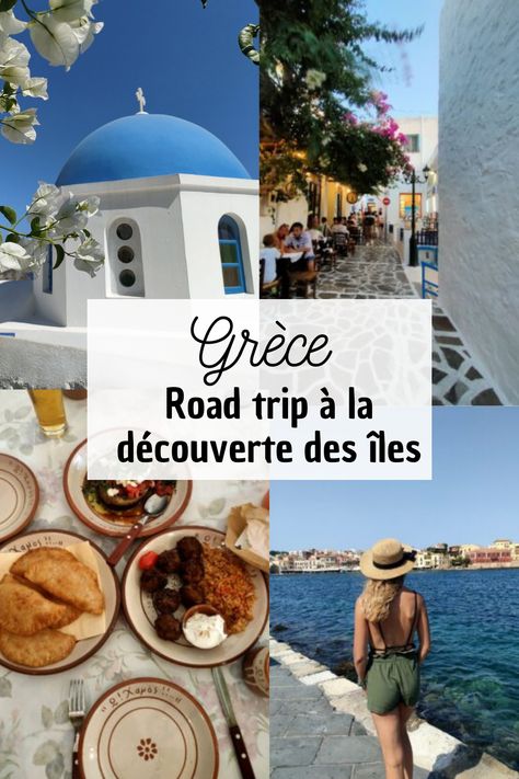 Road trip en Grèce : Visiter la Crète Mykonos Milos Santorin en 10 jours Découvrez notre itinéraire, mes bonnes adresses, mes lieux incontournables et mes conseils Mykonos, Road Trip, Road