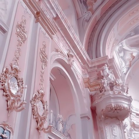 Pink Royal Aesthetic, Monica Core, Pink Museum, Glass Aesthetics, Pink Princess Castle, Rococo Aesthetic, Fantasy Vibes, French Palace, Castle Exterior