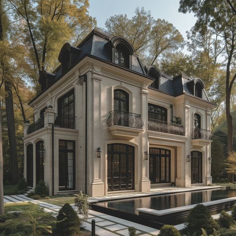 @lifetime_interior_design | Instagram Decor House Ideas, French Mansion, French Country Exterior, Architecture Classic, European Cottage, Classical House, Front House, Unique House Design, Unique Houses