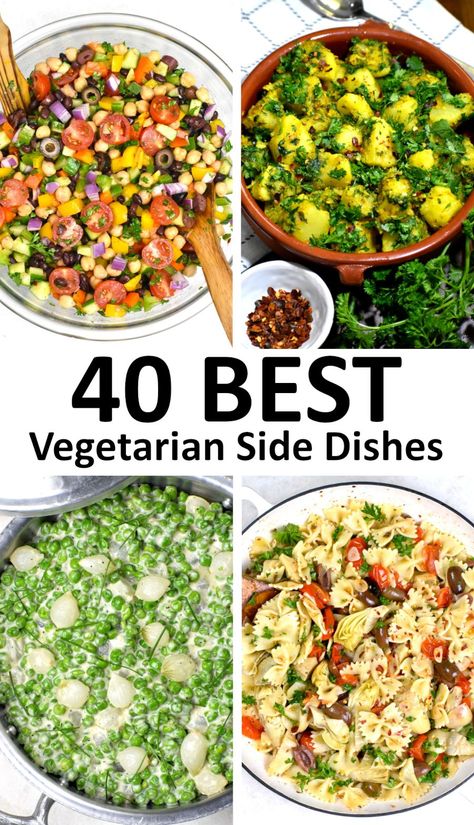 Plant Based Sides Dishes, Easy Meal Prep Side Dishes, Vegetarian Sides Recipes, Vegan Recipes Side Dishes, High Protein Vegetarian Side Dishes, Vegetarian Protein Side Dish, Easy Potluck Dishes Vegetarian, Healthy Vegetarian Side Dishes, Side Dishes For Indian Food