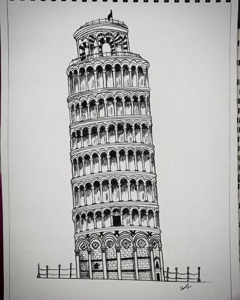 Comfort Photos, Italy Sketches, Building Drawings, Pisa Tower, Architecture Drawing Sketchbooks, Pisa Italy, Building Drawing, Famous Buildings, Famous Landmarks