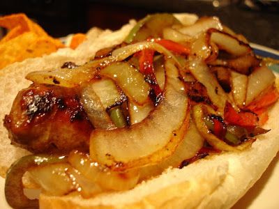 Mary Ellen's Cooking Creations: Sausage Sandwich with Peppers and Onions Bbq Brats, Onion Bun, Cooking Sausage, Sausage Sandwich Recipes, Sausage And Peppers Sandwich, Italian Sausage Sandwich, Sausage Sandwich, Bratwurst Recipes, Dog 101