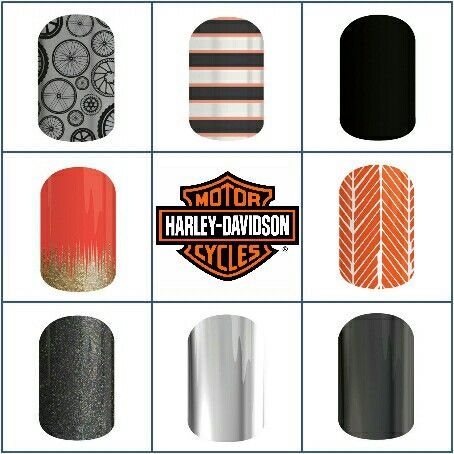 Jamberry Harley Davidson Harley Davidson Nails Design, Harley Nails, Harley Davidson Jewelry, Heart Nail Designs, Sassy Nails, Heart Nail, Nice Nails, Hair Color Auburn, Jamberry Nail Wraps