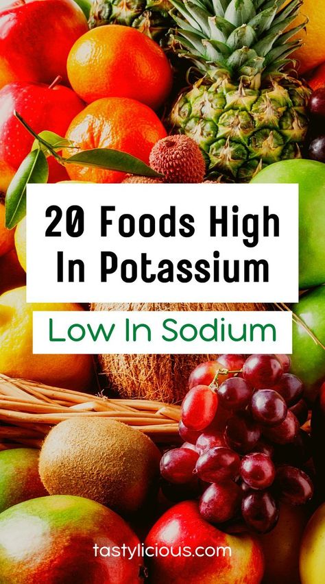 There are many foods like veggies, fruits, and whole grains that contain a lot of potassium without adding too much sodium to your diet. Visit this article to learn more. How can I get potassium without sodium | foods high in potassium and low in sodium | high potassium foods chart | juicing recipes for weight loss | juice recipes | healthy juicer recipes | juicer recipes beginners | green juice recipes for weight loss Foods High In Potassium, Sodium Foods, Low Potassium Recipes, Heart Healthy Recipes Low Sodium, High Potassium Foods, Potassium Foods, High Blood Pressure Diet, Easy Juice Recipes, Potassium Rich Foods