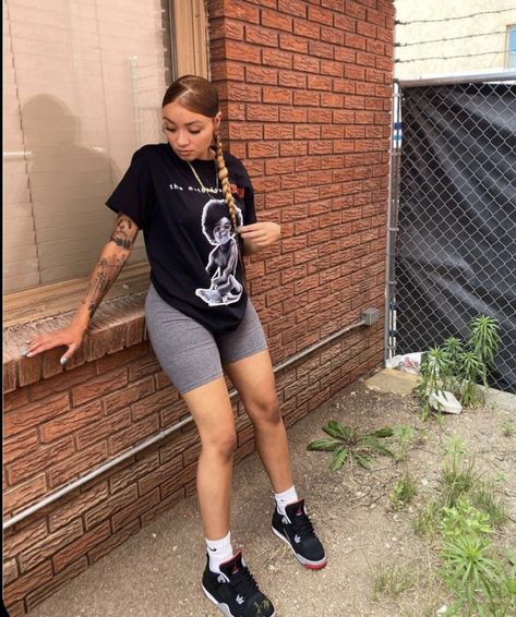 FOLLOW @exclusiv3kay for more💙 . Biker Shorts Outfit, Best Investment, 90s Fashion Outfits, Swag Outfits For Girls, Shorts Outfit, Chill Outfits, Teenager Outfits, Cute Swag Outfits, Cute Everyday Outfits