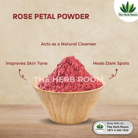 Give your skin that smooth and natural glow with Rose Petal Powder. Its antioxidant properties may help in removing dark spots and acts as a natural skin toner. To buy Call us on +971 4 342 1532 or Visit our store The Herb Room Dubai #rosepetalpowder #rose #skincare #beauty #health #herbalproducts #herbalsoaps #dubailife #dubai #uae #oils #dubaishopping #dxb #dubaimums #healthylifestyle #beauty #dubaiherbs #dxblife #dubaihealthyliving #the_herb_room #theherbroom #theherbroomdubai Herb Room, Rose Petal Powder, Natural Skin Toner, Rose Skincare, Face Pack, Natural Cleanser, Remove Dark Spots, Improve Skin Tone, Gold Nugget