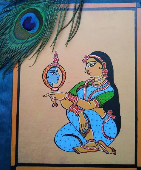 Potochitra Painting, Pattachitra Paintings Easy, Patachitra Paintings, Pattachitra Paintings, Pattachitra Art, Kalamkari Art, Phad Painting, Indian Traditional Paintings, Bengali Art