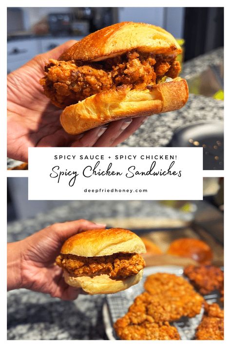 Spicy Chicken Breast Recipes, Easy Baked Chicken Recipes, Spicy Sauce Recipe, Spicy Chicken Breast, Chicken Breast Sandwich, Spicy Chicken Sandwich, Crispy Chicken Sandwiches, Sandwich Sauces, Spicy Fried Chicken