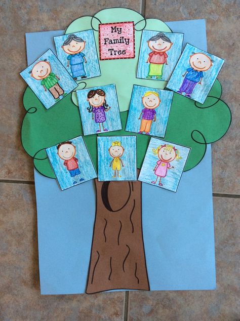 Create Your Balance With Literacy: 06/16/16 Family Projects For Kindergarten, Family Tree Kindergarten, Family Tree Activity, Family Tree Drawing, Family Tree Craft, Family Tree Project, Nursery Activities, Graphing Activities, Family Theme