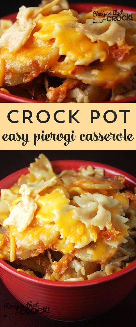 This Easy Pierogi Casserole is delicious and a snap to throw together! Such a fantastic recipe for dinner. Crock Pot Casserole, Crock Pot Easy, Pierogi Casserole, Pierogi Recipe, Crockpot Casserole, Crockpot Dishes, Crock Pot Slow Cooker, Easy Casserole Recipes, Crockpot Recipes Slow Cooker