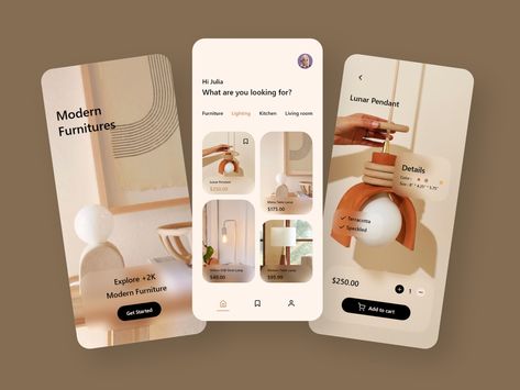 Furniture Application Design, Furniture Mobile App Design, Interior App Design, Furniture App Design, Creative App Design, Application Ui Design, App Design Trends, Website Ui Ux Design, Habbo Hotel