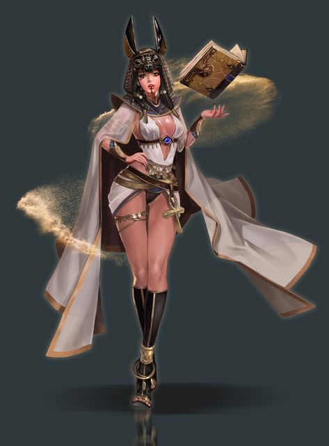 ArtStation - Anubis, Jeong Chan Jo Scantily Clad, Egyptian Mythology, Fantasy Images, Female Character Design, Art Website, Fantasy Character Design, Cute Anime Character, Character Concept, Art Girl