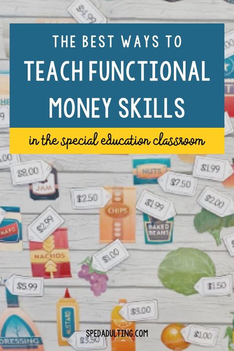 Functional Math Activities, Teaching Money Special Education, Money Skills For Special Education, Functional Math Special Education, Functional Skills Special Education, Middle School Life Skills Classroom, Life Skills Activities For Special Needs, Functional Life Skills Special Education, Community Based Instruction