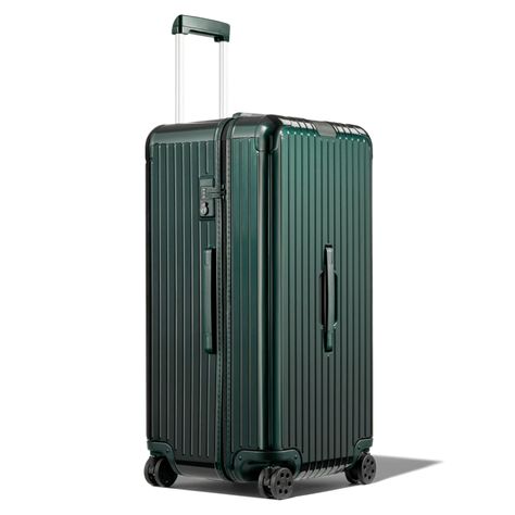 Essential Trunk Plus Large Suitcase | Green Gloss | RIMOWA Rimowa Suitcase, Extra Large Suitcase, Olympic Airlines, Rimowa Essential, Rimowa Luggage, Air Transat, Cebu Pacific, Air China, Hard Shell Luggage