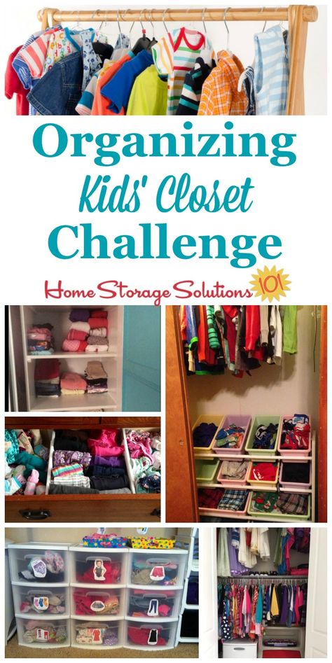 Here are step by step instructions for decluttering and organizing closet space for your kids, for their clothes and other possessions {part of the 52 Week Organized Home Challenge on Home Storage Solutions 101} Weekly Clothes Organizer, Organize Closet Space, Organizing Closet, Kids Clothes Storage, Kids Clothes Organization, Decluttering And Organizing, Toddler Organization, Organizar Closet, Storage Solutions Closet