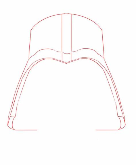 Darth Vader Helmet Drawing, Darth Vader Drawing, Helmet Drawing, Step By Step Contouring, Star Wars Illustration, Vader Helmet, Darth Vader Helmet, Star Wars Cards, Illustration Techniques