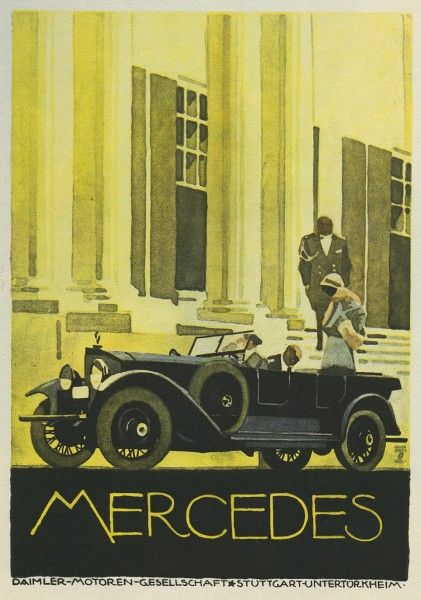 Ludwig Hohlwein, Arte Art Deco, مرسيدس بنز, Racing Posters, Art Deco Poster, Deco Poster, Art Deco Posters, Car Illustration, Automotive Art