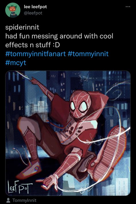 Spider Tommyinnit, Spiderman Tommyinnit, Dsmp Spiderman Au, Billzo Fanart, Lovejoy Fanart, Spider Sonas, Bench Trio, Spider Art, Dream Artwork