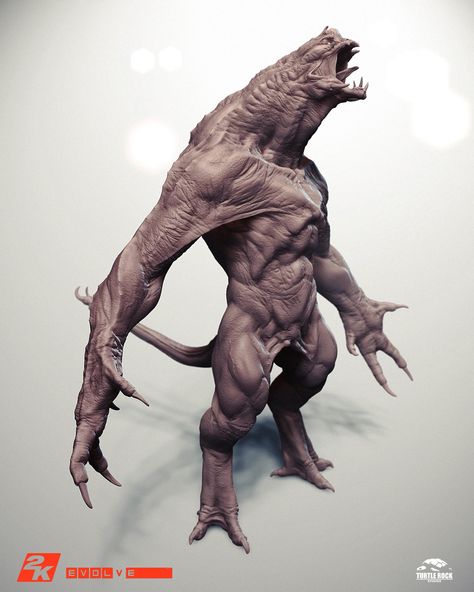 Evolve Monster, Creature 3d, Turtle Rock, Beast Creature, Humanoid Creatures, Alien Concept Art, Alien Creatures, Fantasy Monster, Monster Design