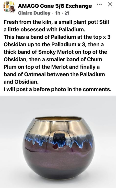 Amaco Palladium Glaze Combinations, Amaco Palladium Glaze, Palladium Glaze Combos, Palladium Glaze Combinations, Amaco Palladium, Deep Sea Glaze Combinations, Palladium Glaze, Peppered Plum Glaze Combinations, Pottery Glazing Techniques