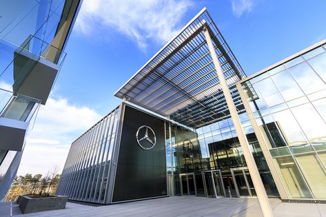 Mercedes Benz Headquarters, Mercedes Headquarters, Mercedes Dealership, Office Headquarters, Glass Building, A M, Mercedes Models, Car Repair Service, M J