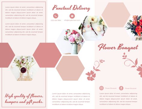 This brochure template helps you start your next campaign quickly. It's designer-crafted and helps you stand out. Florist Brochure, Pamphlet Template, Template Flower, Brochure Ideas, Adobe Photoshop Design, Pamphlet Design, Digital Imaging, Leaflet Design, Trifold Brochure Template