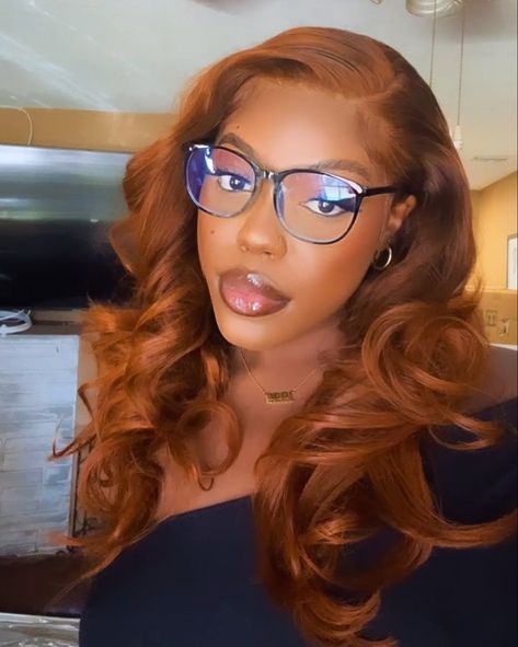 Cognac Hair Color Black Women, Spice Hair Color On Black Women, Adore Ginger Hair Color Black Women, Copper Weave Black Women, Cinnamon Ginger Hair Color Black Women, Summer Hair Color Ideas For Black Women, Cinnamon Colored Hair, Ginger Weave Black Women, Adore Cajun Spice Hair Color