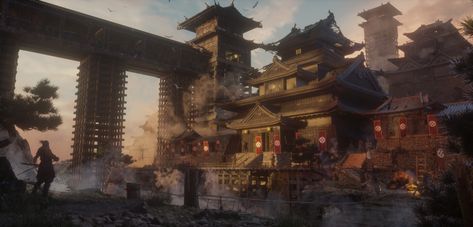 ArtStation - Sekiro, Huyang Study Board, Fantasy Rpg, Environment Concept Art, Cool Drawings, Great Britain, Concept Art, Art