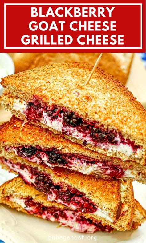 Blackberry Grilled Cheese, Goat Cheese Grilled Cheese, Recipes Goat Cheese, Blackberry Goat Cheese, Summer Lunch Ideas, Blackberry Recipes, Goat Cheese Recipes, Summer Lunch, Best Sandwich