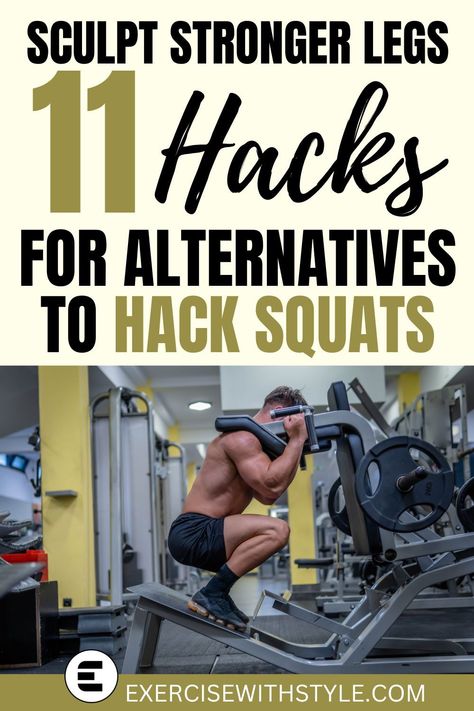 Missing out on hack squat gains? No machine, no problem! Dive into our guide on 11 alternatives that'll give your quads the attention they deserve. Strength and size await. #QuadsWithoutMachines Squat Alternatives, Hack Squat Machine, Squat Exercise, Hack Squat, Squat Variations, Leg Press Machine, Squat Machine, Weighted Squats, Back Squats